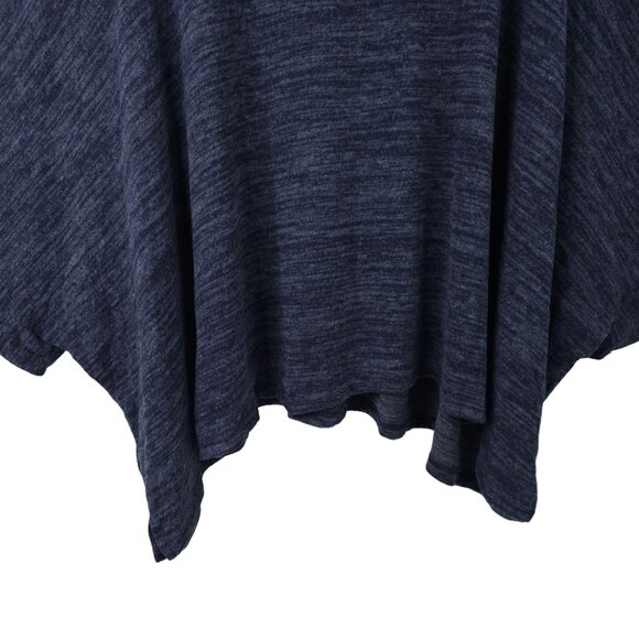 Jella C Cape Sweater Poncho Cowl Neck Womens ONE SIZE Blue Black Fleece Knit - Picture 8 of 14